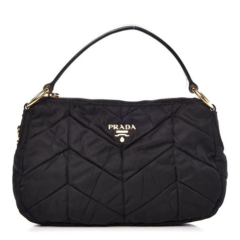 prada quilted shoulder bag black on black|Prada nylon shoulder bag price.